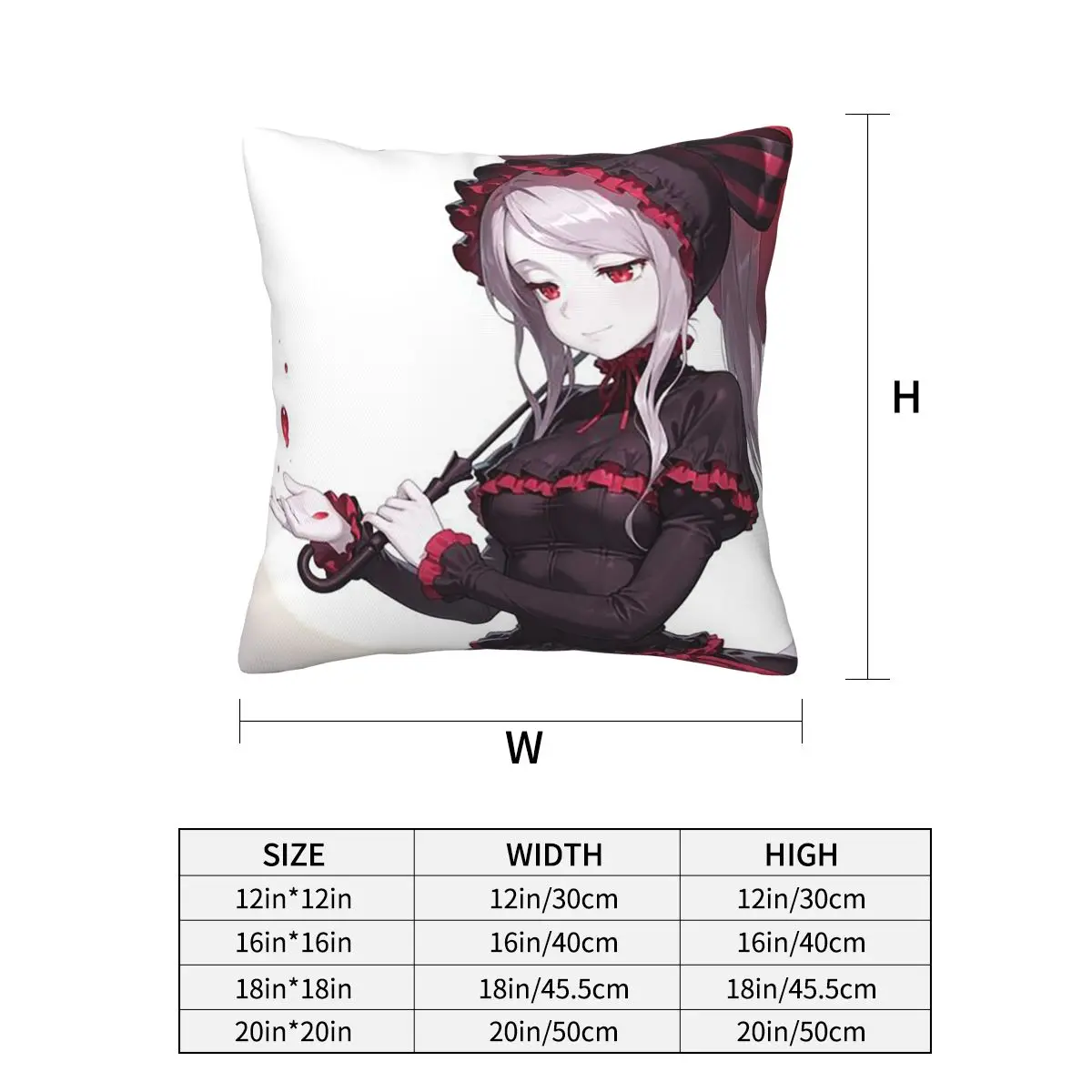 Anime Overlord Shalltear Bloodfallen Square Pillowcase Cushion Cover Pillow Case Throw Pillow Cover for Home Bedroom Car