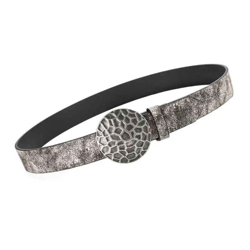 

39BB Distressed Waistband Metal Pin Buckle Belt for Jeans Pants Cool Waist Decoration