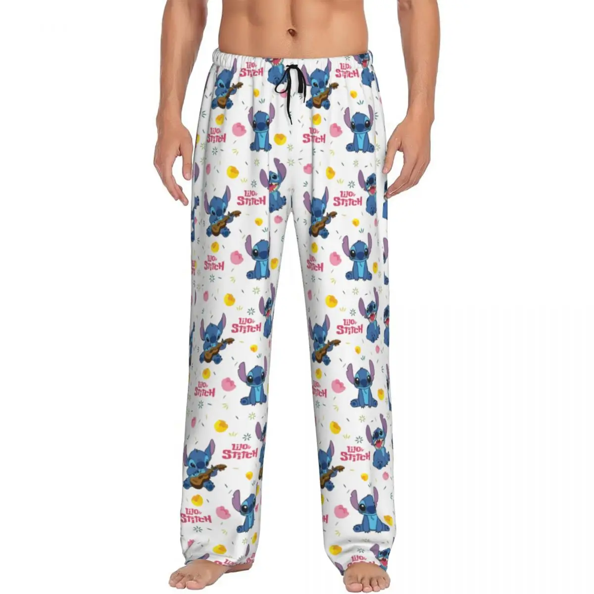 

Custom Lilo Stitch Cartoon Anime Manga Pajama Pants for Men Sleepwear Lounge Sleep Bottoms Stretch with Pockets