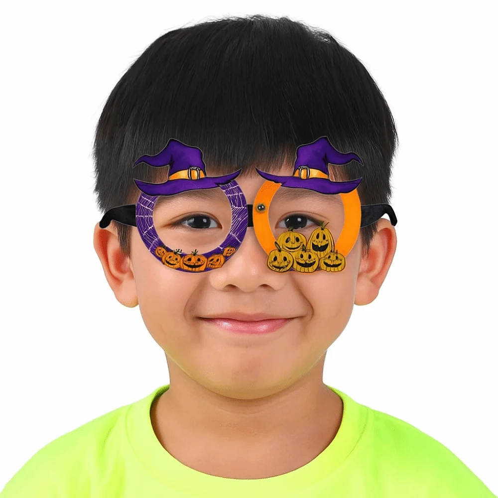 Lunettes en papier amusantes pour Halloween, 6 pièces, Design citrouille, Design chauve-souris, lunettes de Cosplay, Design araignée, accessoires Photo de fête en carton, Cosplay