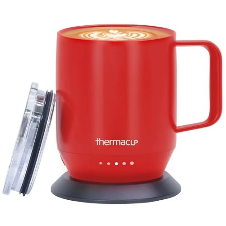 Taza de Café Autocalentable Premium con Control de Temperatura, Batería de Larga Duración, Calentador de Tazas Eléctrico Portátil de Acero Inoxidable