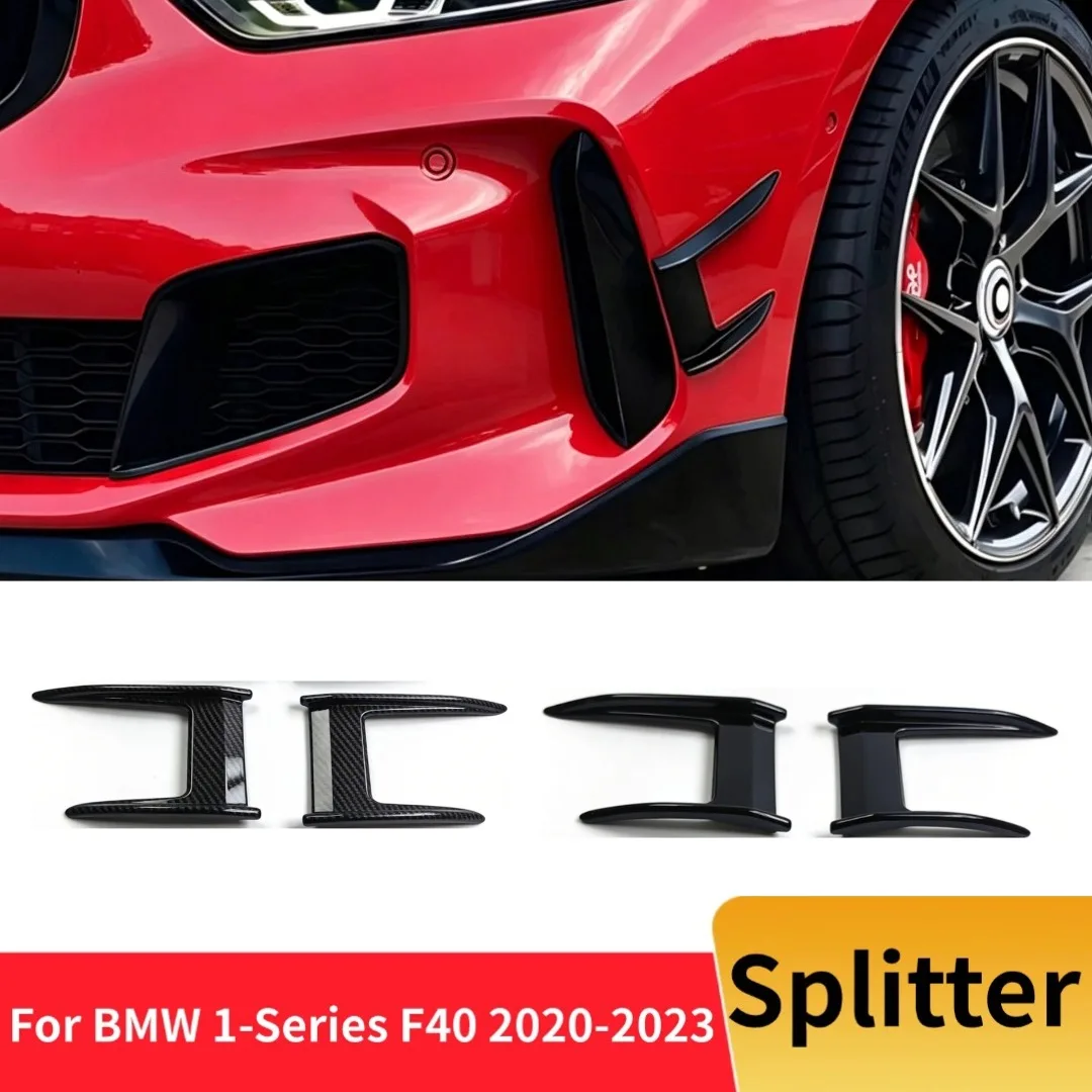 Front Bumper Side Splitter Lip Air Dam Spoiler Diffuser Tuning Accessories Body Kit Sport Trim For BMW 1-Series F40 2020-2023