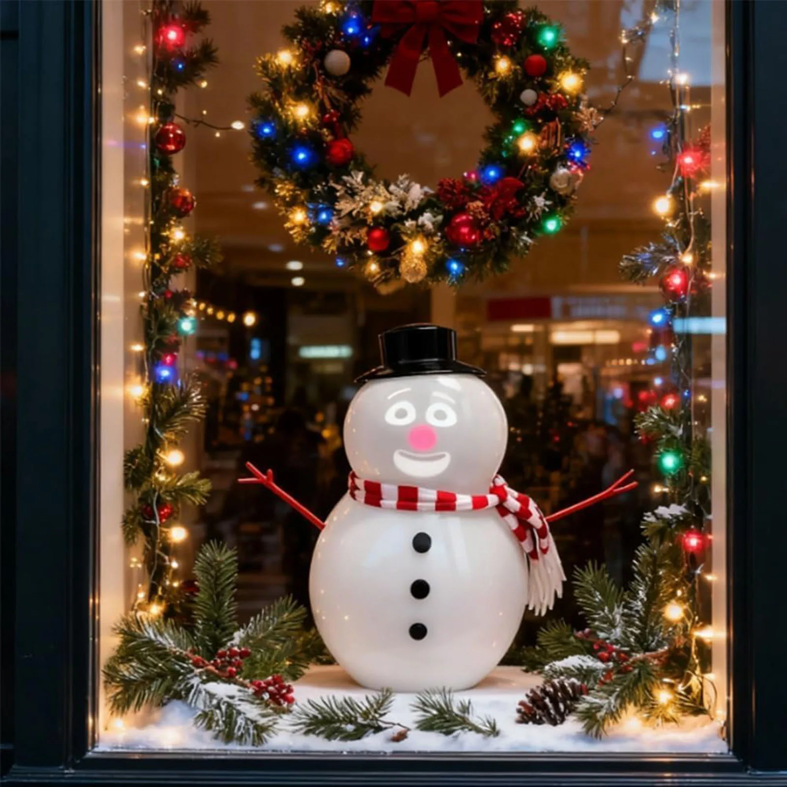 Pupazzo di neve animato parlante Blink Proiettore e altoparlante integrati Che parla Canto Danza Animato Blink Pupazzo di neve di Natale Decorazione della casa