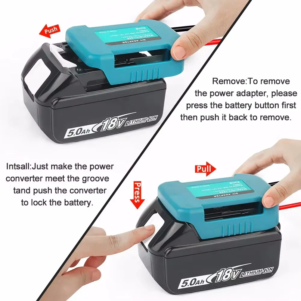 Battery Holder Belt Buckle with USB with Type-C for Makita 18V Li-ion Battery BL1850 BL1860 Battery Adapter Fast ChargingBattery