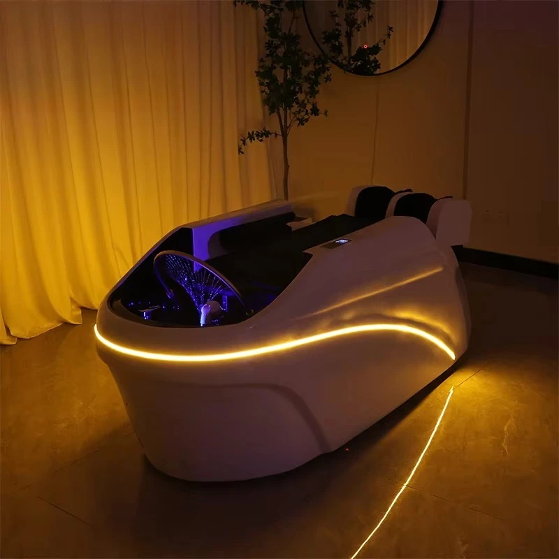 Modern Design Salon Head Therapy Bed Synthetic Leather Automatic Massage Shampoo Chair Hair Spa Equipment