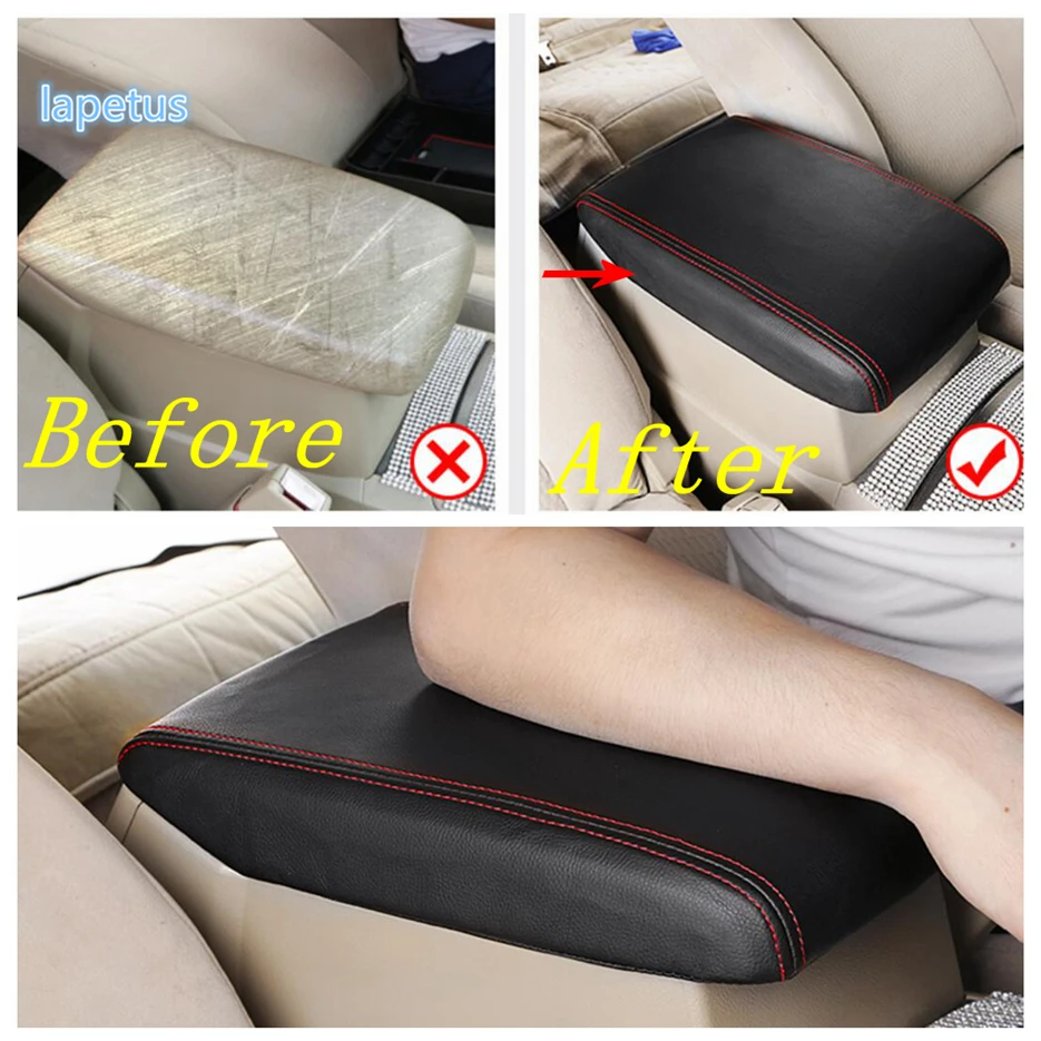 Central Console Armrest Box Cover Protection Holster Pad Kit PU Leather For Toyota Highlander / Kluger 2008 - 2013 Accessories