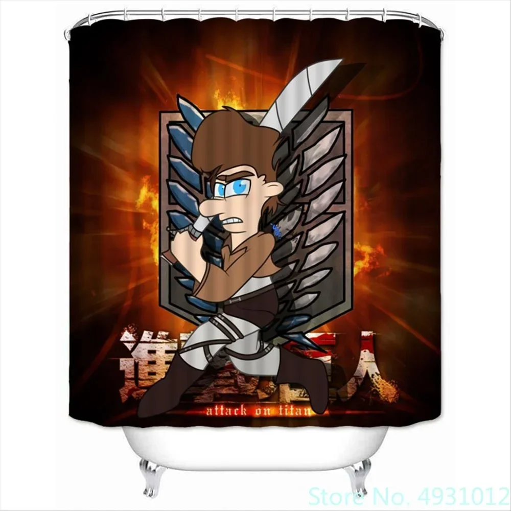 

Anime Attack on Titan Shower Curtains Bathroom Bath Drapes Douchegordijn Waterproof Home Decoration Kids Gift