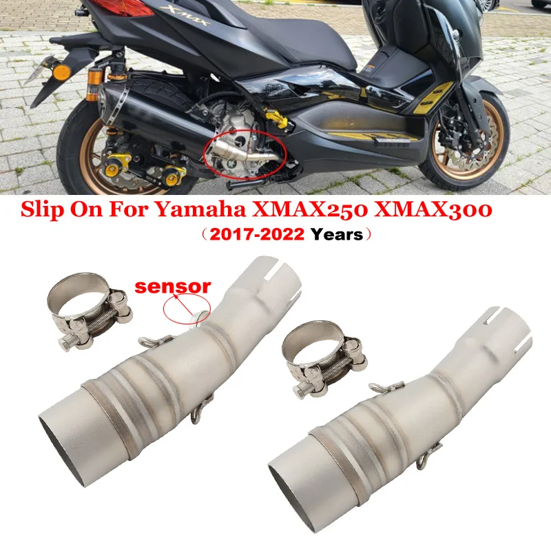 

For Yamaha XMAX 250 300 XMAX250 XMAX300 2017 - 2023 Motorcycle Exhaust Escape Modify Mid Link Pipe Connect 51mm Muffler System