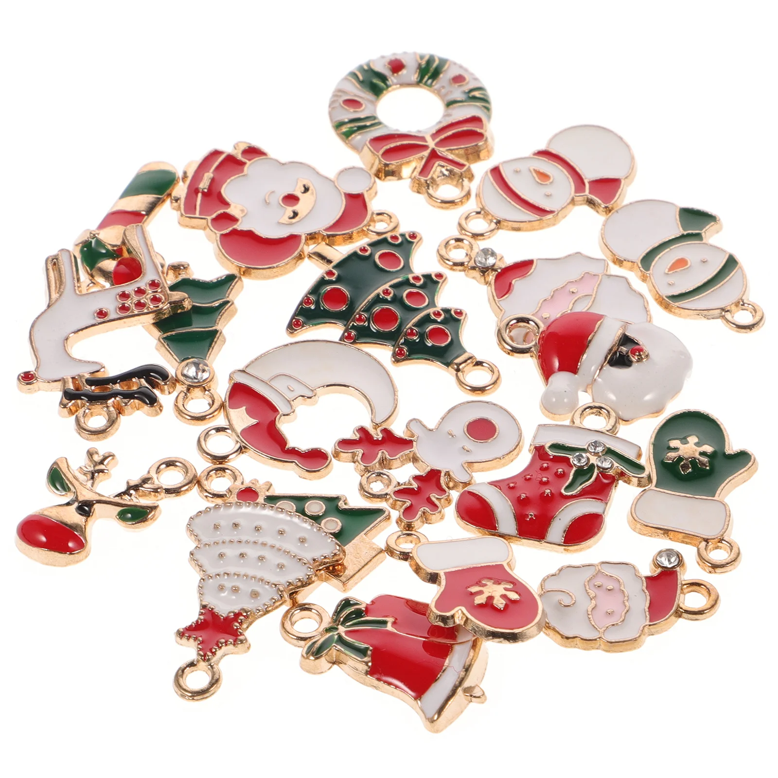 1 مجموعة عيد الميلاد مجوهرات سحر سبيكة قلادة عقد دي اي واي سوار المفاتيح صنع لوازم عطلة الزينة #4