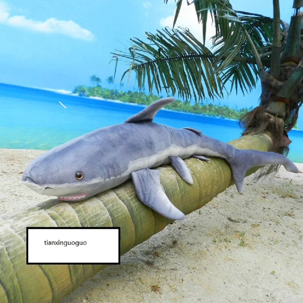 

big plush gray shark toy new simulation shark doll gift about 140cm 2587