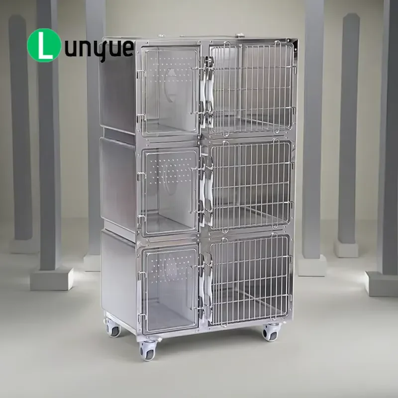 Luxury European Style Stainless Steel Modular Pet Cage for Dogs and Cats Classic Design with Snap Closure Durable Easy