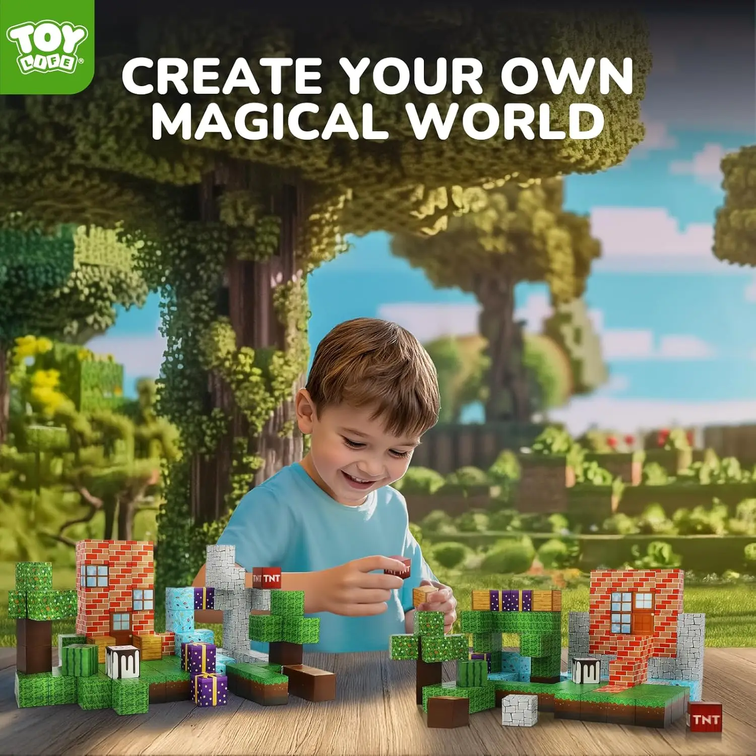 Blocs de construction magnétiques Mine World, ensemble de cubes magnétiques pour garçons et filles de 3 ans et plus, modèle de style Pixel, plaque de Base, jouet STEM