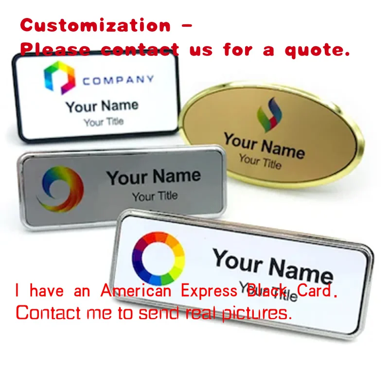 

Металлические бейджи на заказ с классическими табличками с именем корпоративного сотрудника, бизнес-отеля, индивидуальный магнитный аксессуар с именем