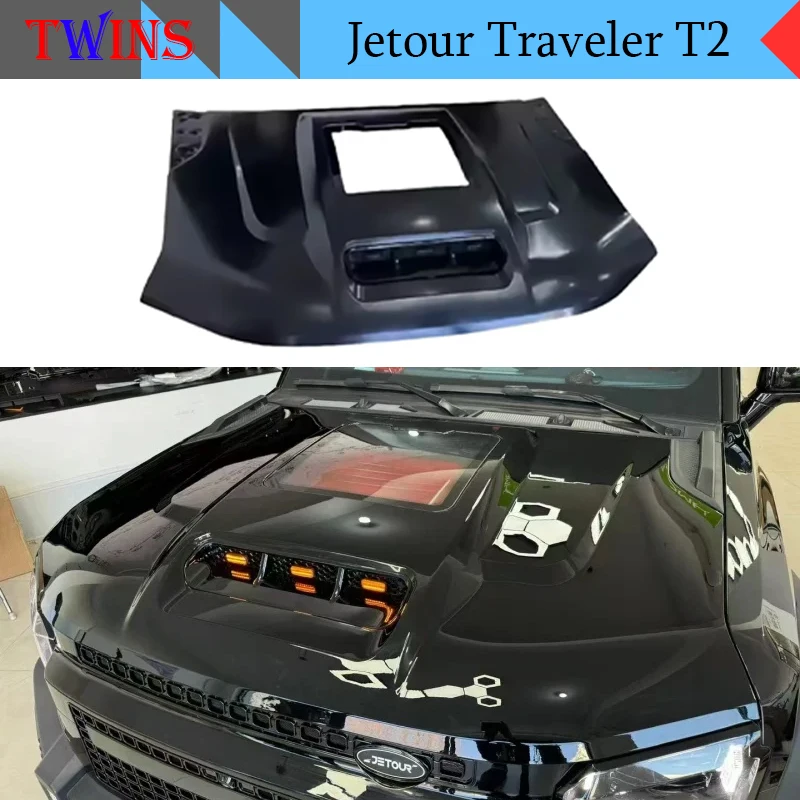 

Fit for Jetour Traveler T2 2023-2025 Automobile Engine Hood Front Face Transparent Glass Car Exterior Decoration Part