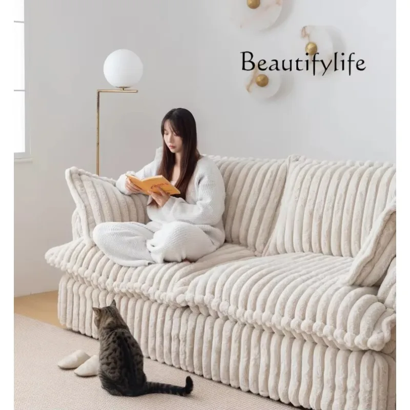 

N Multi-person sofa removable and washable fabric corduroy sofa lazy reading corner bedroom single sofa