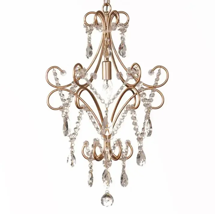 

YECTSKI Retro creative personality crystal chandelier single living room bedroom restaurant lamp aisle crystal chandeliers, E14.