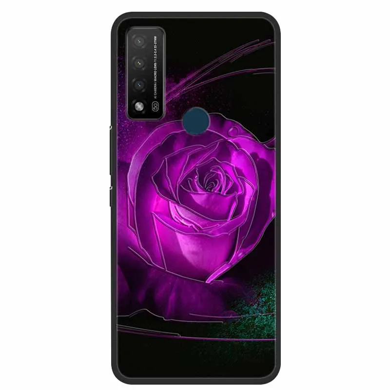 3D Emboss Case For TCL 20 R 5G Case Relief Flower Floral Silicone Soft Back Cover Capa For TCL 20 R Phone Case Cover Funda Coque
