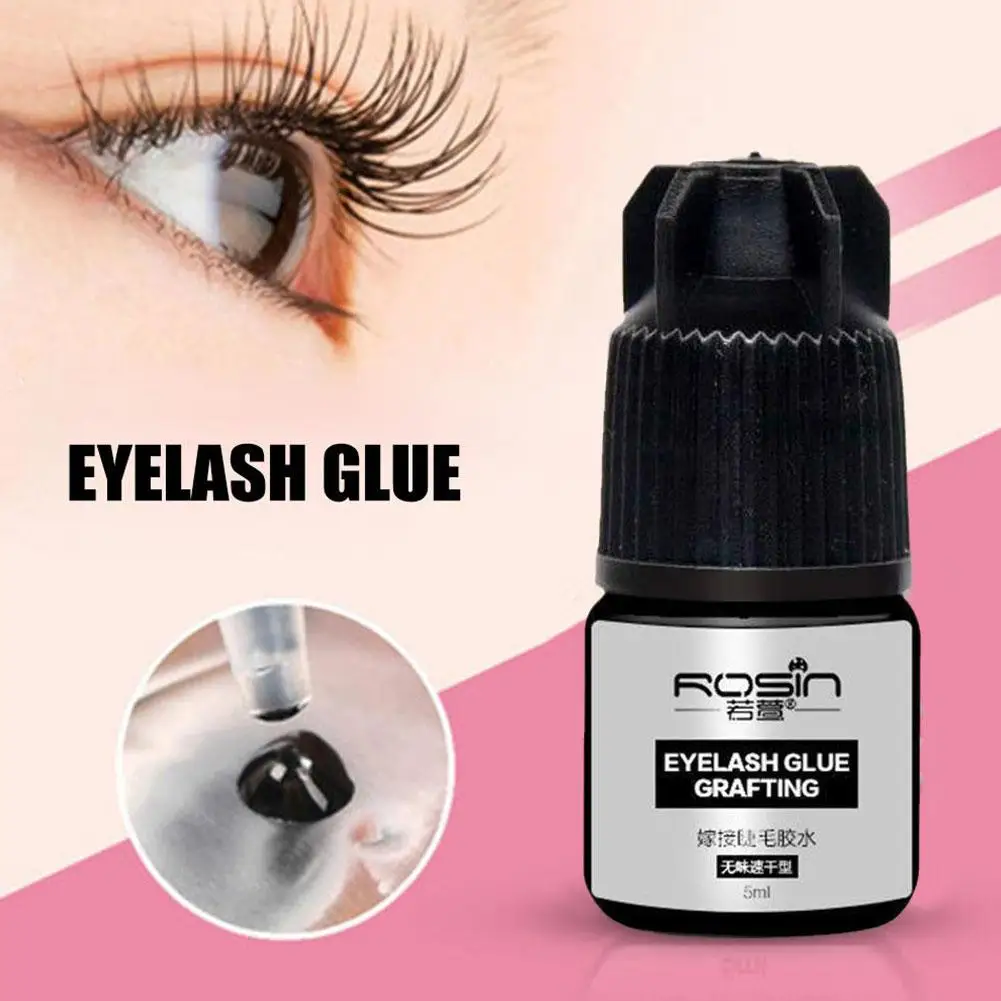 5ML Eyelash Extension Glue Black No Smell No Irritant Adhesive Retention Lasting Fast Drying Semi Permanent Lash Tools