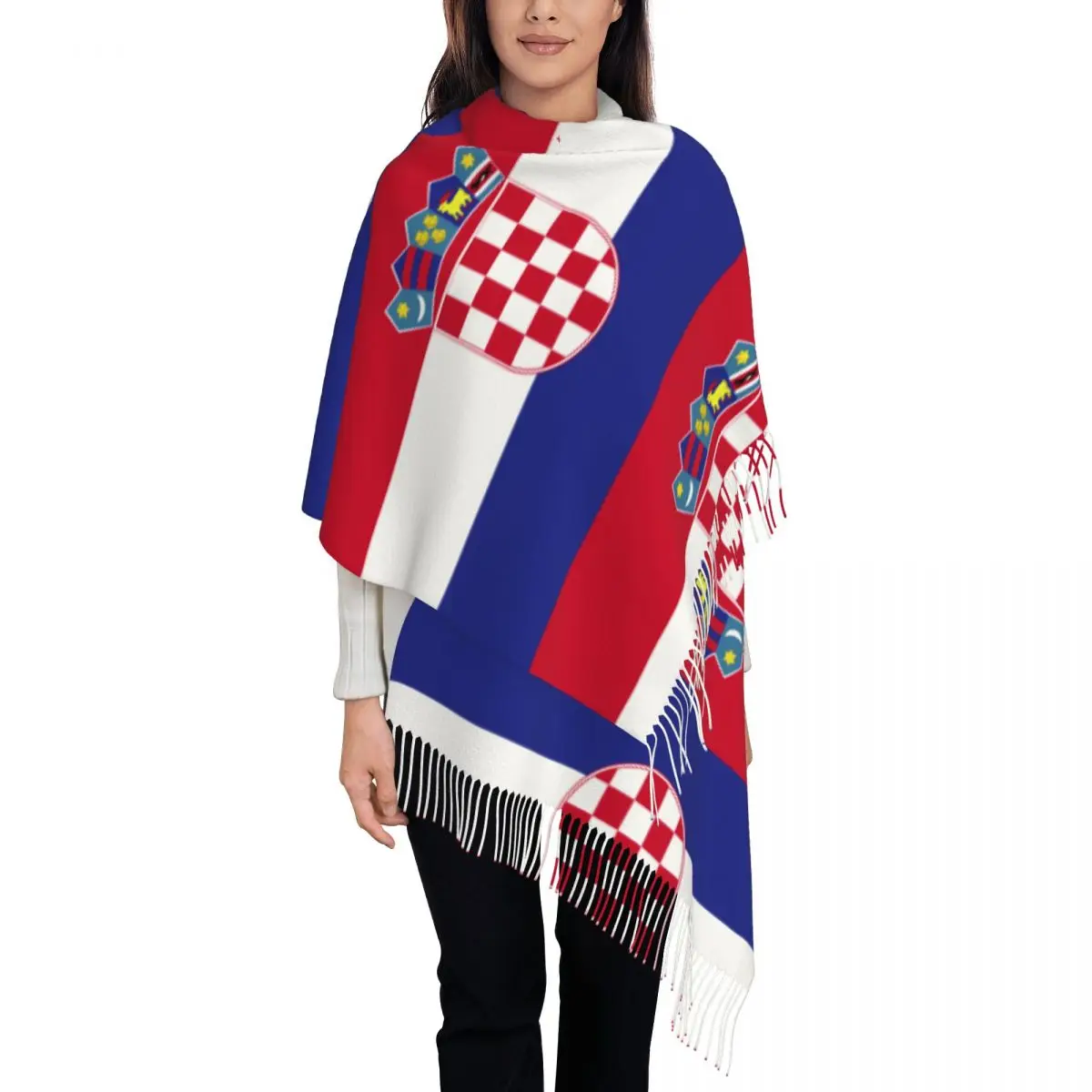 Flag Of Croatia Republic Of Croatia Womens Warm Winter Infinity Scarves Set Blanket Scarf Pure Color