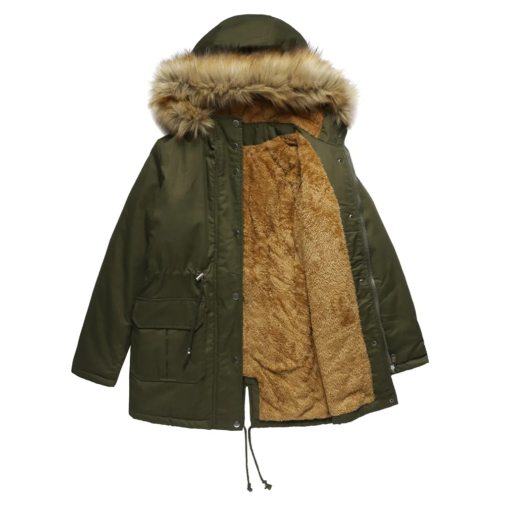 Women's Winter Coats Fleece Lined Parka Jacket Hooded Long Winter Warm Parka Coat with Pockets