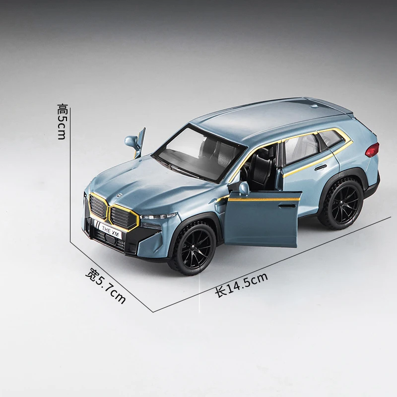 Modelo de coche de aleación XM SUV 1:32, sonido y luz, juguete coleccionable para niños, regalo de cumpleaños