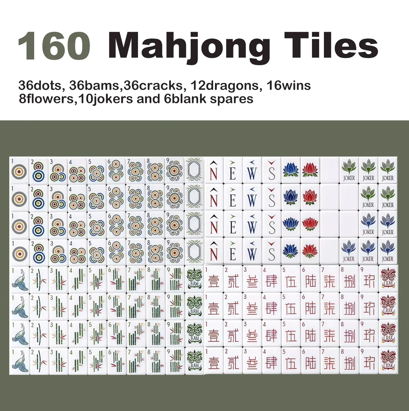 Customize 4-Layer Wood Grain Expertly Crafted Acrylic American Mahjong Set with 160 Tiles for Gathering