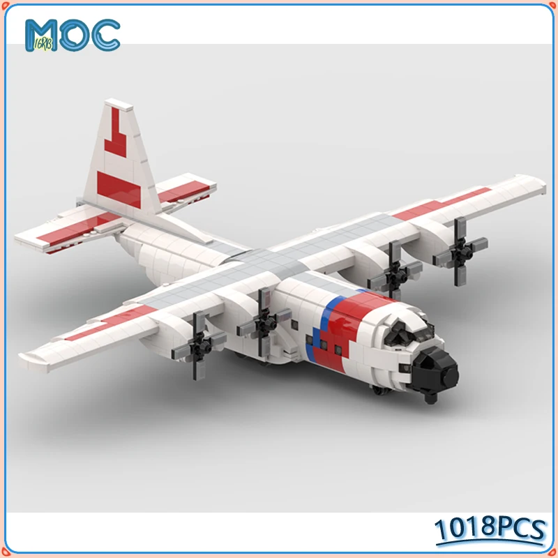 

Building Blocks Helicopter Model HC-130 Hercules USCG Mini-Scale WW2 Military Fighter Ship Bricks DIY Assembly Toy Education Gif