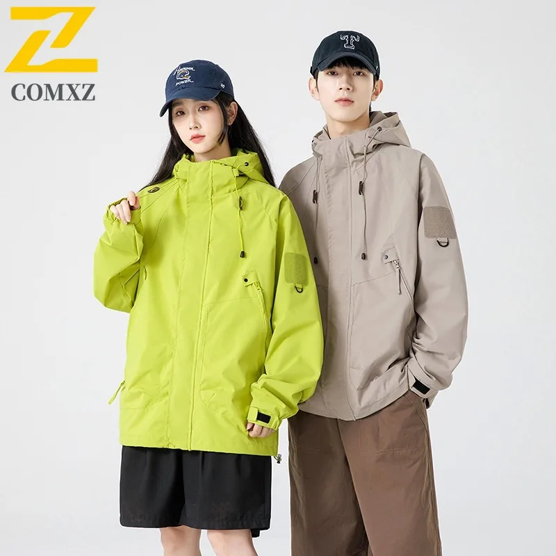 

COMXZ 2025, заводская прямая весенне-осенняя функциональная ветрозащитная водонепроницаемая ветровка, мужская американская рабочая одежда, куртка с несколькими карманами