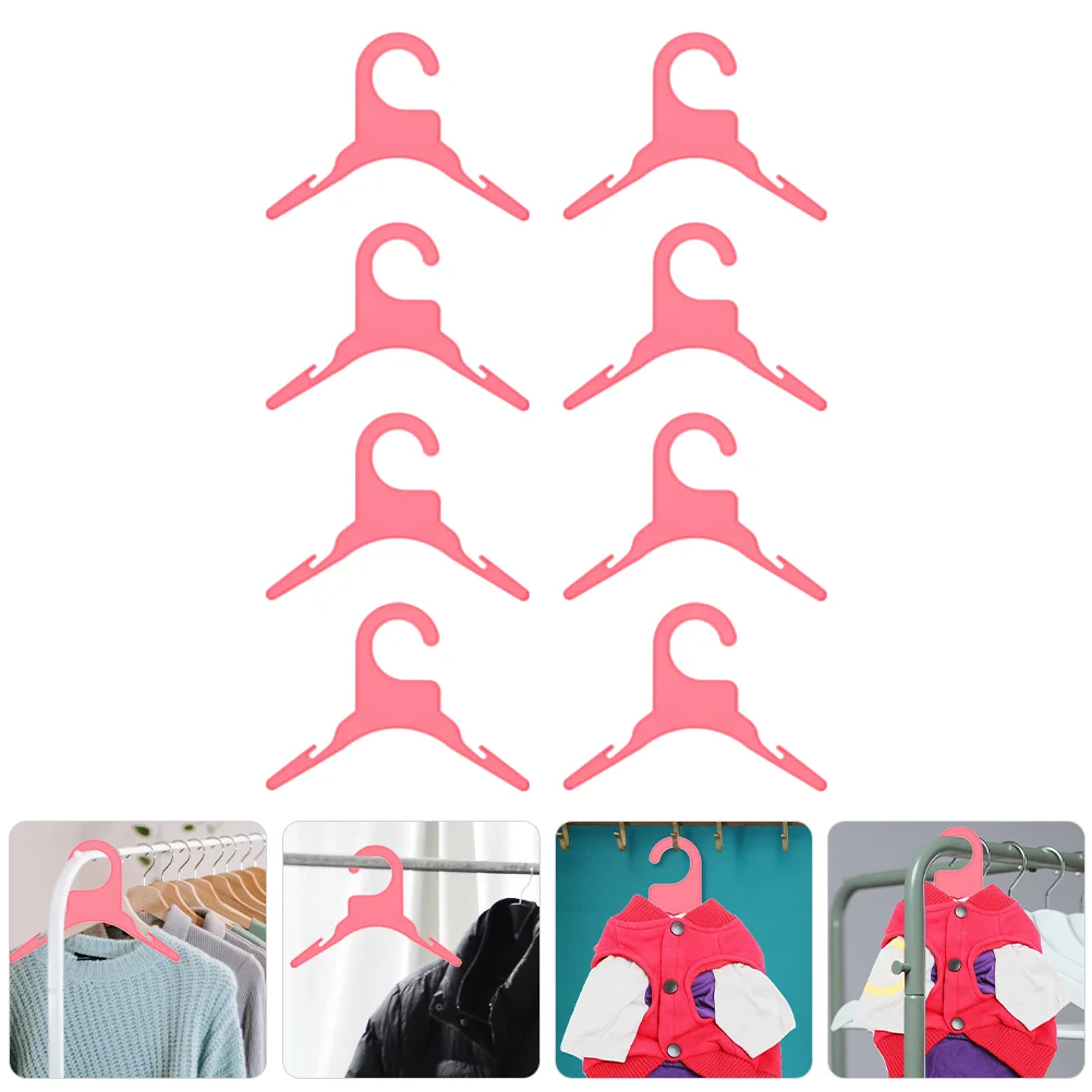 8 Pcs Dog Clothes Pet Hanger Small Hangers for Outfit Accessories Clothing Cat Plastic Pink