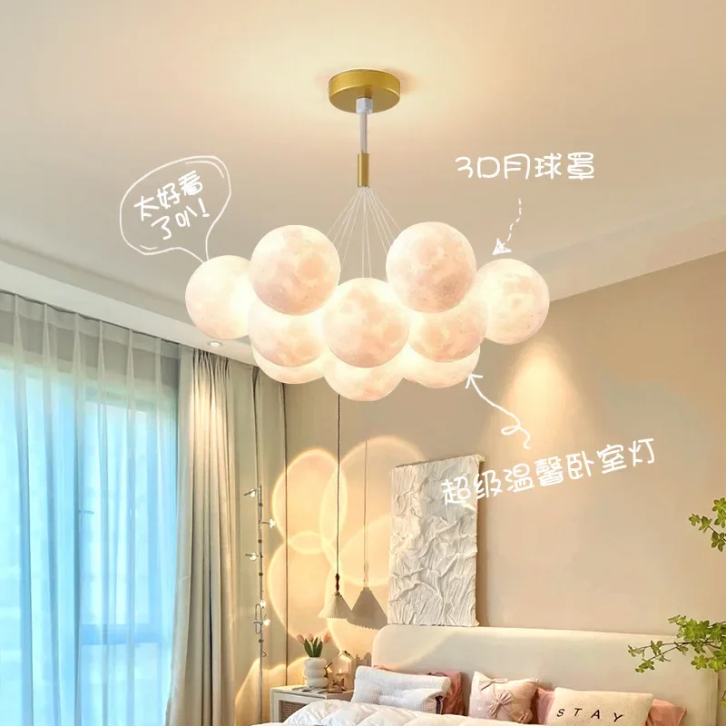 Bubble Chandelier Living Room Magic Bean Chandelier Bedroom Designer's Creative Atmosphere Planet Chandelier Moon Pendant Light