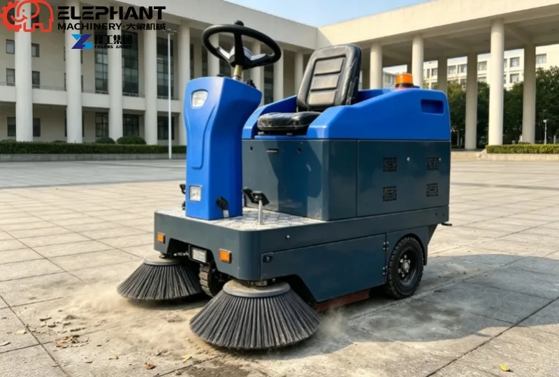 Commercial Ride‑on Electric Floor Sweeper Compact Body For Warehouse Workshop Outdoor Plaza Daily Ground Maintenance Work