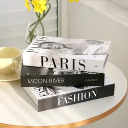 3Pcs Fashion Fake Book Openable Book Box Storage Living Room Decoration Coffee Table Ornaments Club Hotel Prop Books Decoration