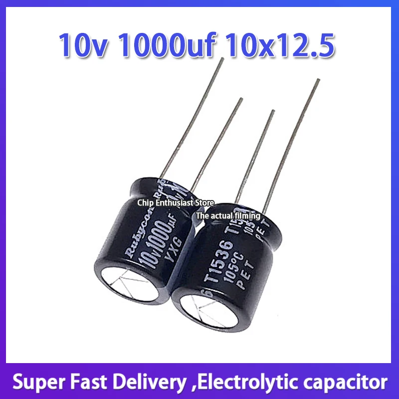 

10PCS Rubycon Imported Electrolytic Capacitor 10V 1000UF 10X12.5 YXG Ruby High Frequency And Long Life 10v1000uf 10*12.5