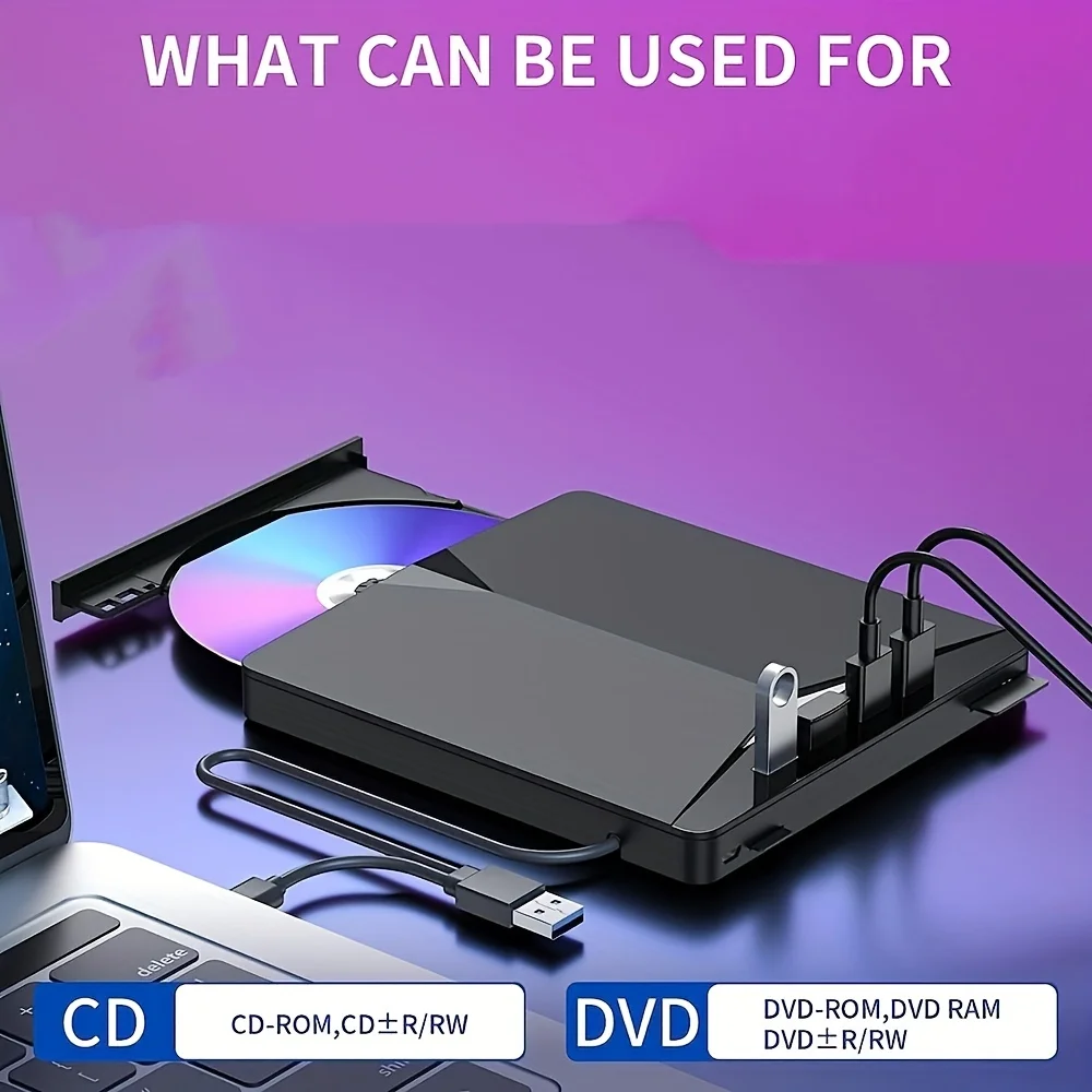 USB 3.1 Tipo C/USB 3.0 Scrittore DVD esterno CD DVD RW Unità ottica Super Drive per notebook portatile
