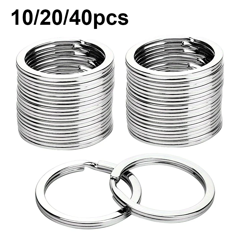 10/20/40 pçs chaveiros divididos, chaveiros em massa, chaveiro plano anel dividido para chaves de carro em casa saco pendurado accessori