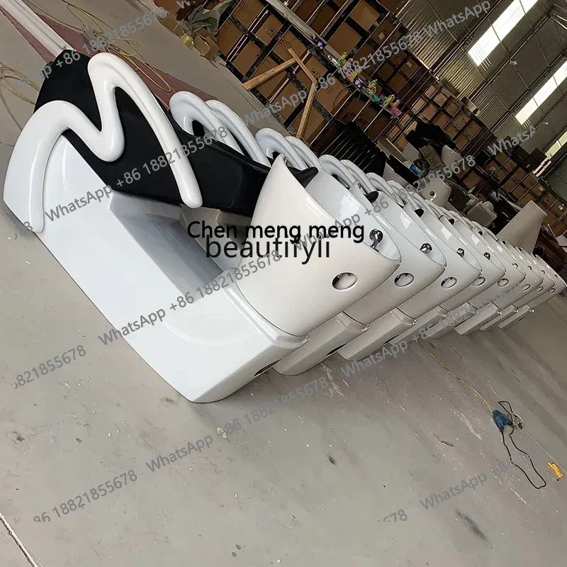 S7486 ss كرسي شامبو لصالون الحلاقة، سرير فلاشينغ، صالون شعر بسيط شبه مستلق #5