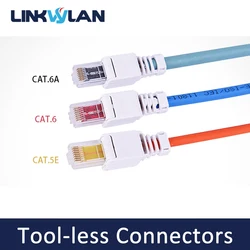 Linkwylan 6A/6/5e RJ45 CAT6 UTP Field Connector Ethernet Termination Plugs, 23AWG to 26AWG Cable Internet Plug