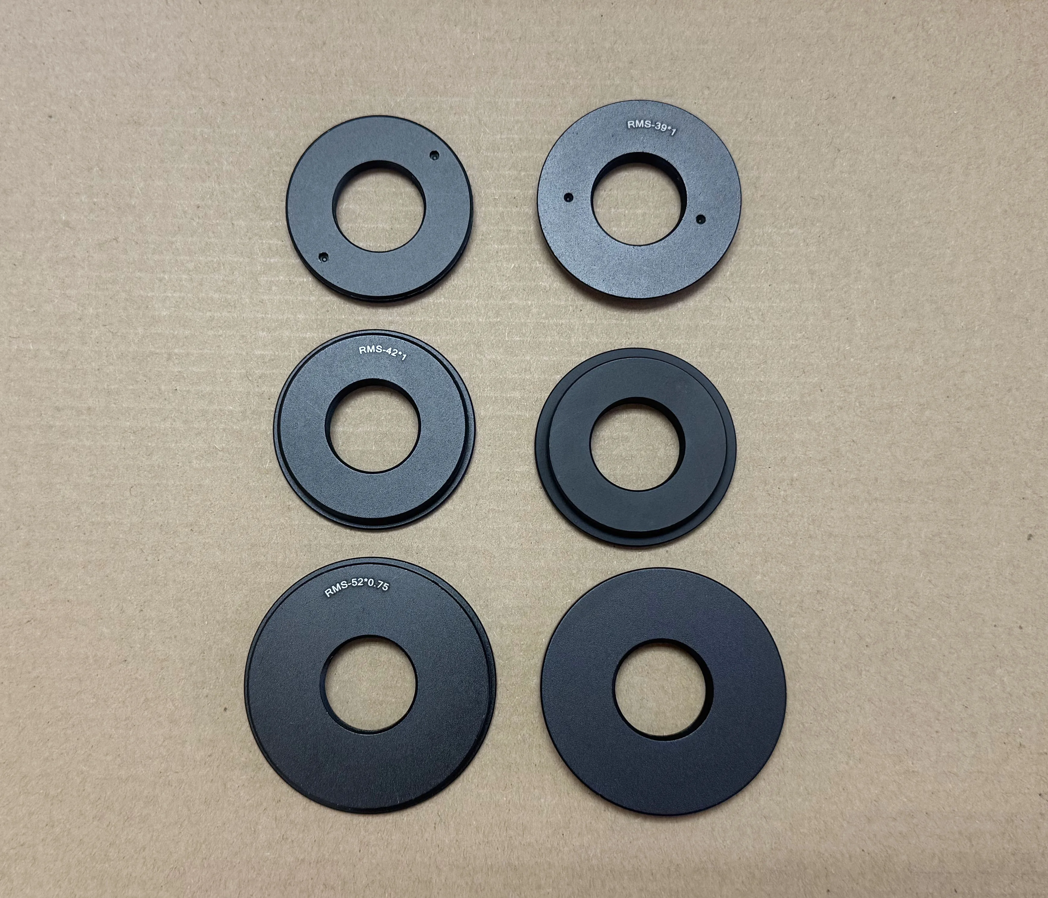 Nouvel adaptateur de lentille RMS de 0,8 po x 36tpi pour objectif de microscope vers M39X1 M39X0.75 M42X1 M42X0.75 M52X0.75 M49X0.75 M52 52mm
