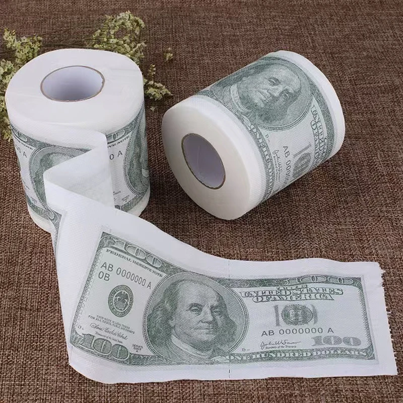 One Hundred Dollar Bill Toilet Paper Novelty Fun $100 TP Money Roll Gag Gift