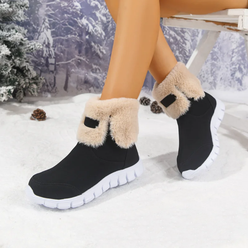 

plus Size Women's Shoes2025Autumn and Winter New Suede Wedge Thick-Soled Warm Fleece-Lined Thickened Snow Boots for Women