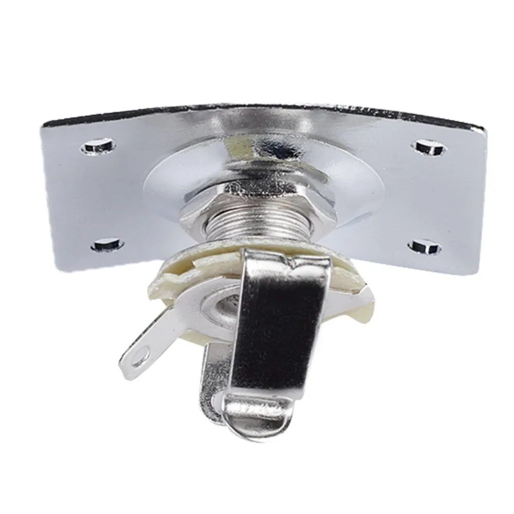 2pcs Metal Output Jack Plate Rectangle 1/4 Inch Guitar Parts Replacement Silver, Black Electric Guitar Jack Electric Guitar