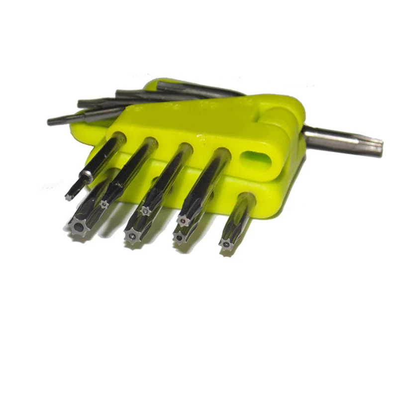 Set di punte per cacciavite esagonale 8 in 1 T5-T20 Kit di attrezzi per chiavi CR-V chiave a stella kit di cacciaviti Torx con supporto per il trasporto