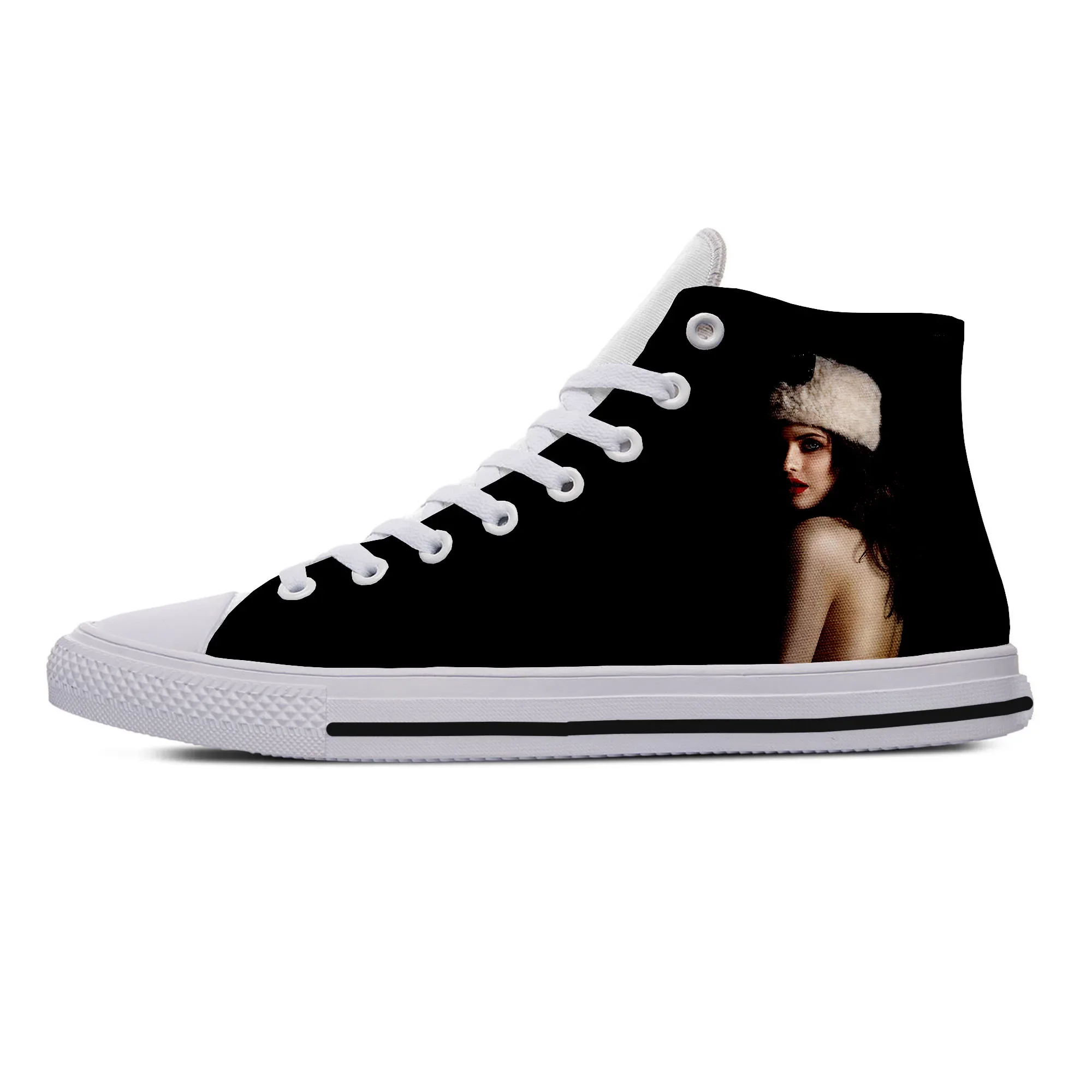 

Hot Cool Fashion Alexandra Daddario High Sneakers Men Women Breathable High Top Board Shoes High Quality Handiness Casual Shoes
