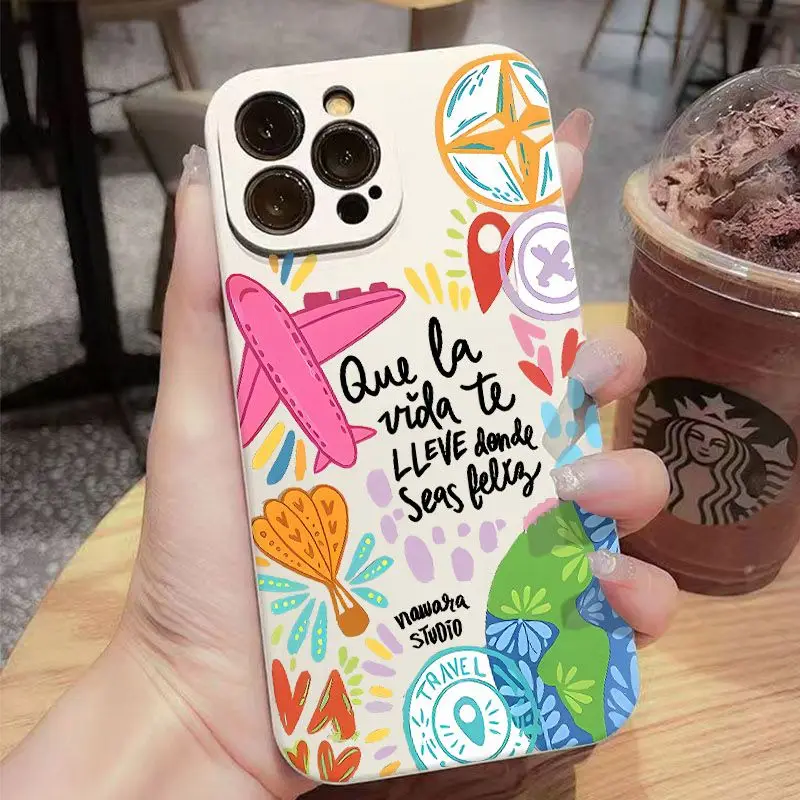 

Graffiti Travel Airplane Pattern Phone Case For iPhone 17 16 Pro Max 11 13 12 14 15 16 7 8 Plus XS Max XR X 16E Air Cases Cover