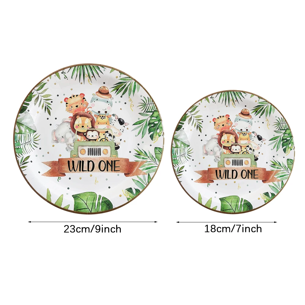 Jungle Animal Disposable Tableware Paper Plate Cup Napkin for Kid Birthday Party Decorations Forest Safari Theme Party Supplies