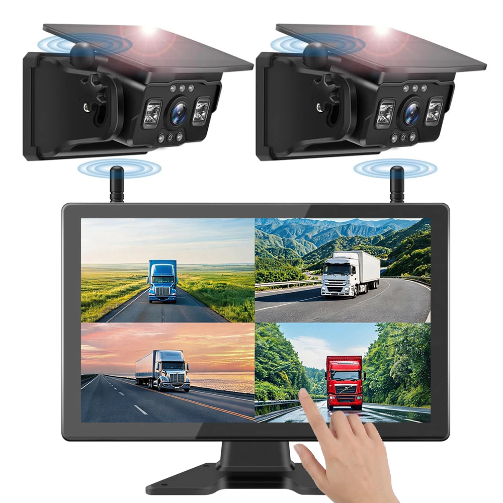 Magnetic No Wiring Solar Backup Camera System 1080P 10.1