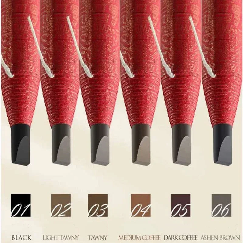 Lápiz de cejas para tatuaje, maquillaje de estilo chino, resistente al agua, potenciadores de tinte, cosméticos profesionales de larga duración