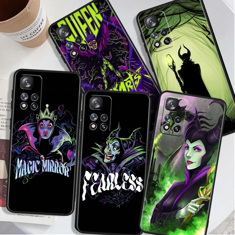 Disney Poison Queen For Xiaomi Redmi Note 12 11T 11E 11S 10T 10S Turbo Pro Plus Max Lite Black Soft TPU Phone Case