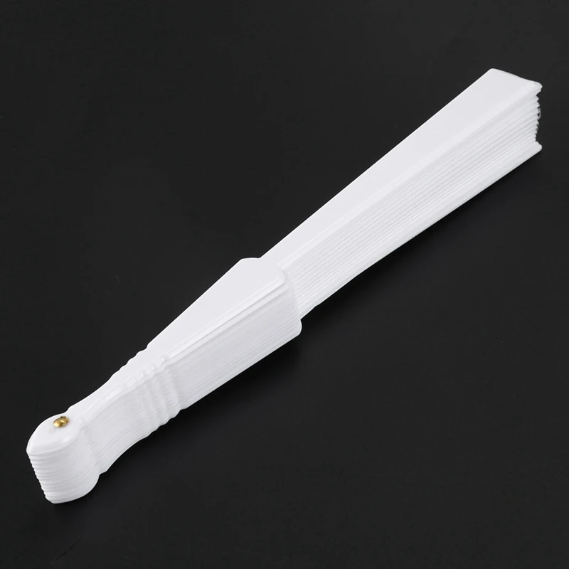 Hot 3X Plastic Fabric Hand Foldable Fan For Ladies Men White