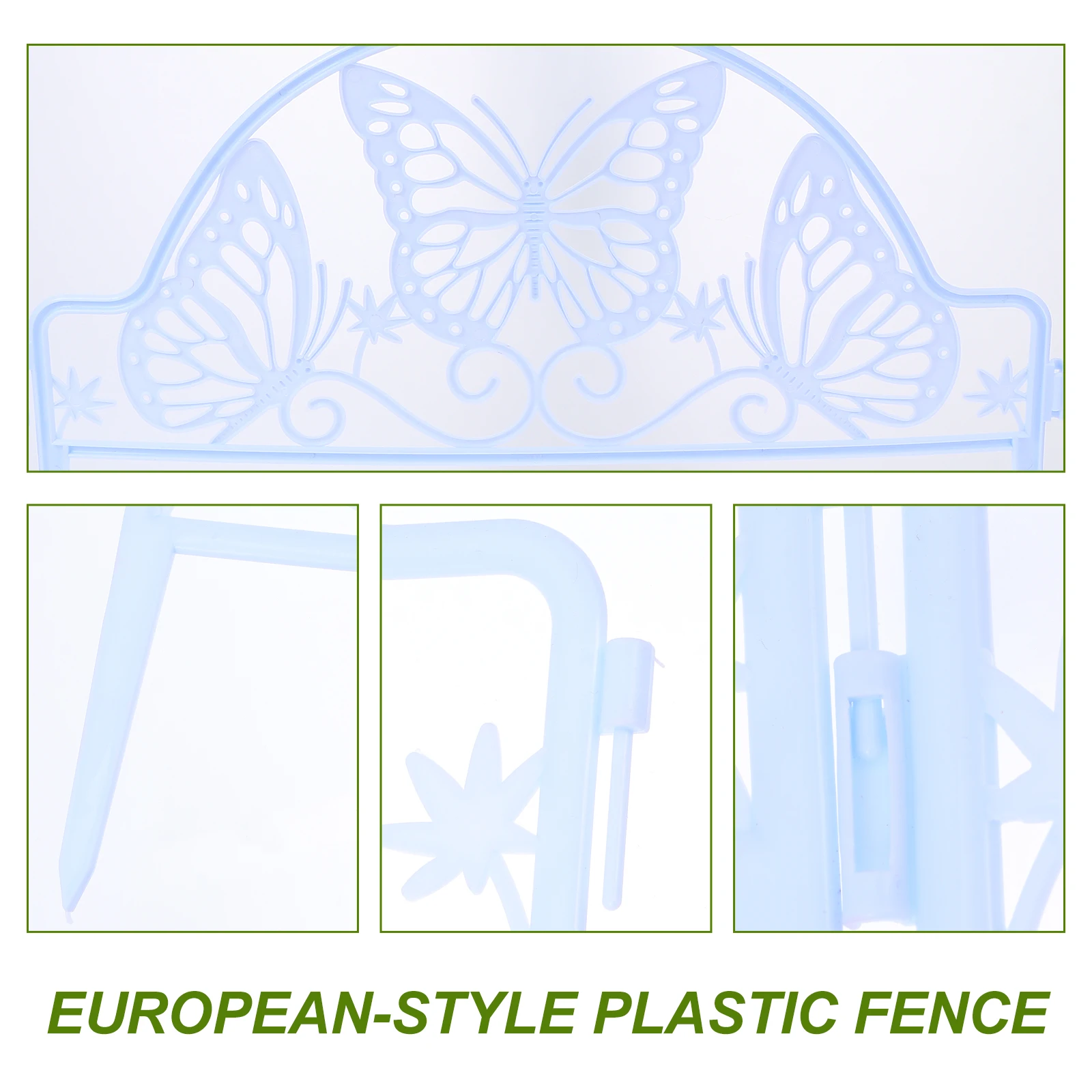 

Plastic Fence White Garden Small Yard Decorative Border nament Landscape Patio Fence Border Fencing Gardening Outdoor